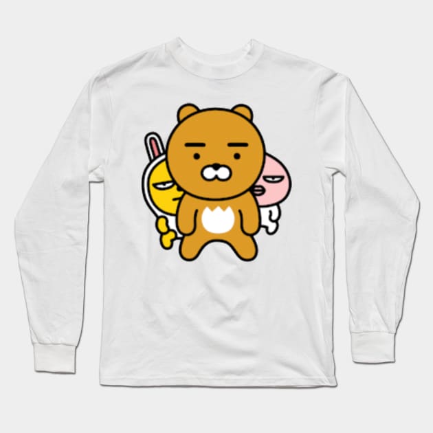 KakaoTalk Friends Muzi, Apeach & Ryan Trio Long Sleeve T-Shirt by icdeadpixels